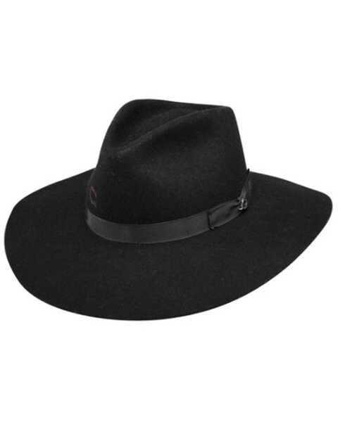 Image #1 - Charlie 1 Horse Kids' Junior Highway Felt Western Fashion Hat , Black, hi-res