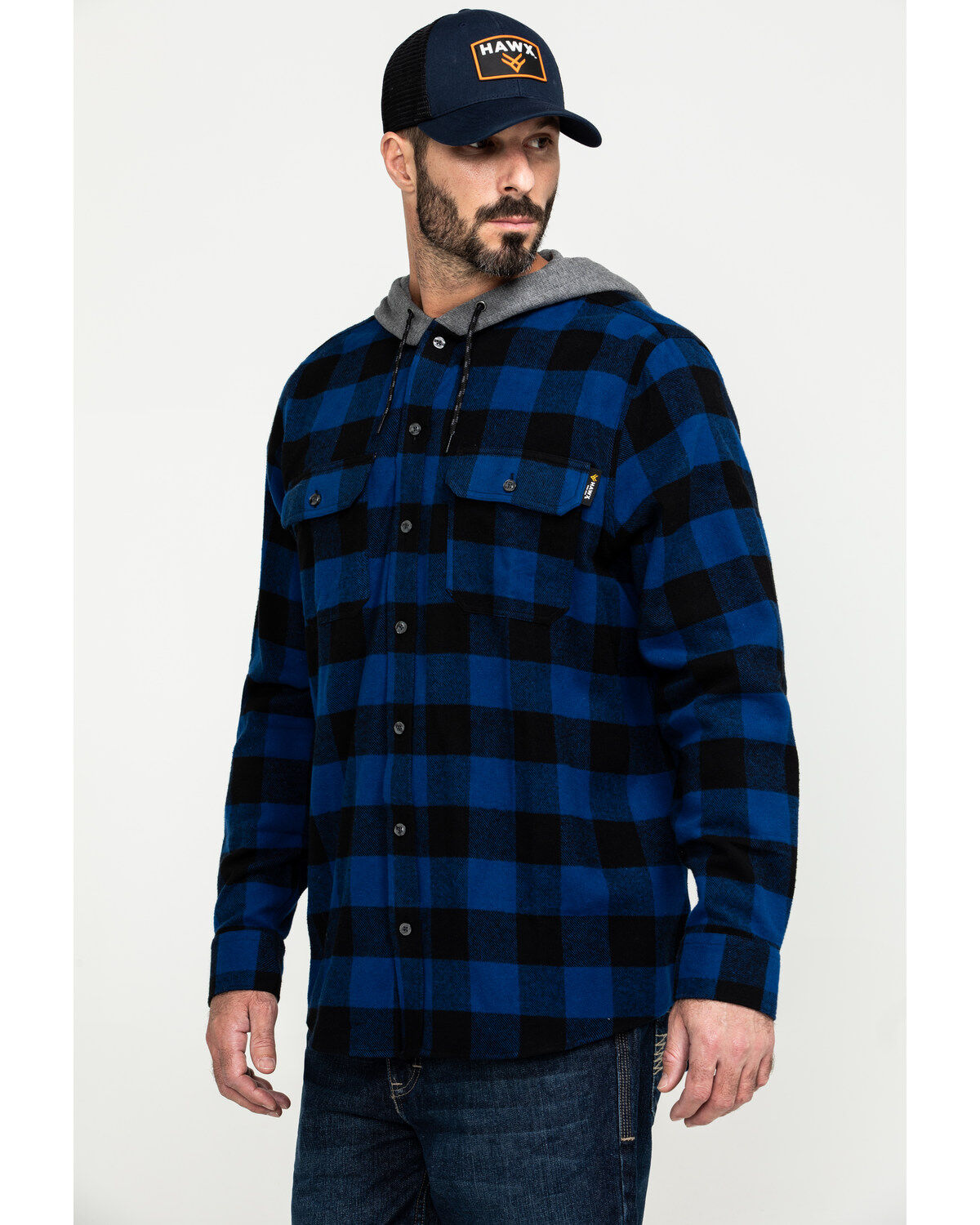 Image #3 - Hawx Men's Monteta Plaid Hooded Long Sleeve Shirt Work Jacket, , hi-res