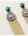 Image #2 - Shyanne Women's Turquoise & Tan Faux Leather Fringe Earrings, Silver, hi-res