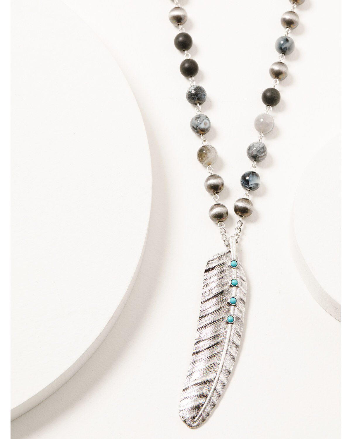 Image #2 - Shyanne Women's Silver & Turquoise Beaded Leaf Concho Jewelry Set, Silver, hi-res