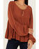 Image #3 - Cleo + Wolf Women's Tiered Flowy Tie Front Blouse, , hi-res