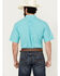 Image #4 - Ariat Men's Jensen Plaid Print Short Sleeve Button-Down Performance Western Shirt, Turquoise, hi-res