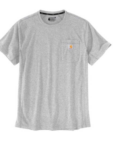 Carhartt Men's Force Relaxed Midweight Logo Pocket Work T-Shirt, Silver, hi-res