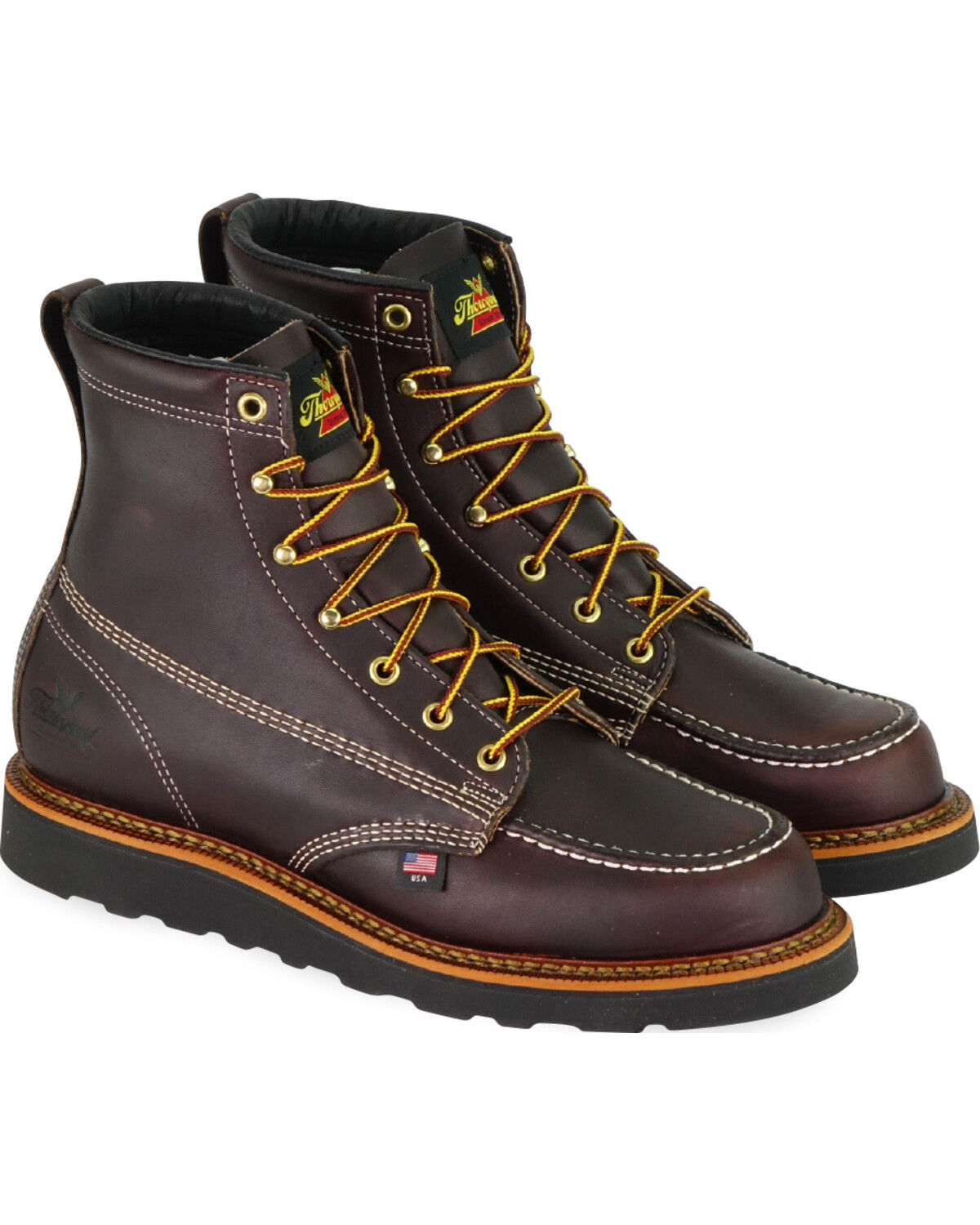 Image #1 - Thorogood Black Walnut 6" American Heritage Made In The USA MAXwear Wedge Sole Work Boots - Soft Toe, , hi-res