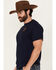 Image #2 - Riot Society Men's Boot Barn Exclusive Boots and Hat Embroidered Short Sleeve T-Shirt, Navy, hi-res