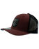 Image #1 - Hooey Men's Bronx Rubber Patch Trucker Cap, Burgundy, hi-res