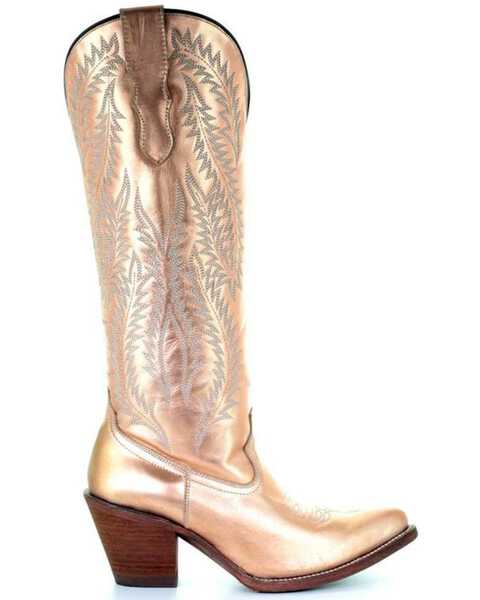 Image #3 - Corral Women's Gold Embroidery Tall Top Cowgirl Boots - Pointed Toe , , hi-res