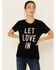 Image #1 - Revel Women's Let Love In Graphic Slub Short Sleeve Tee, Black, hi-res