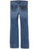 Image #1 - Wrangler Girls' Embroidered Trouser Stretch Denim Jeans, Blue, hi-res