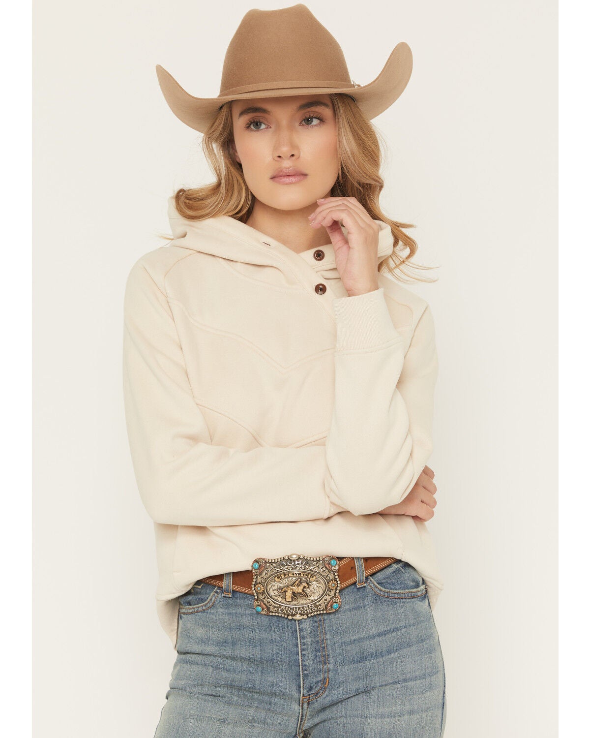 Kimes Ranch Women's Ella Hooded Pullover, Natural, hi-res