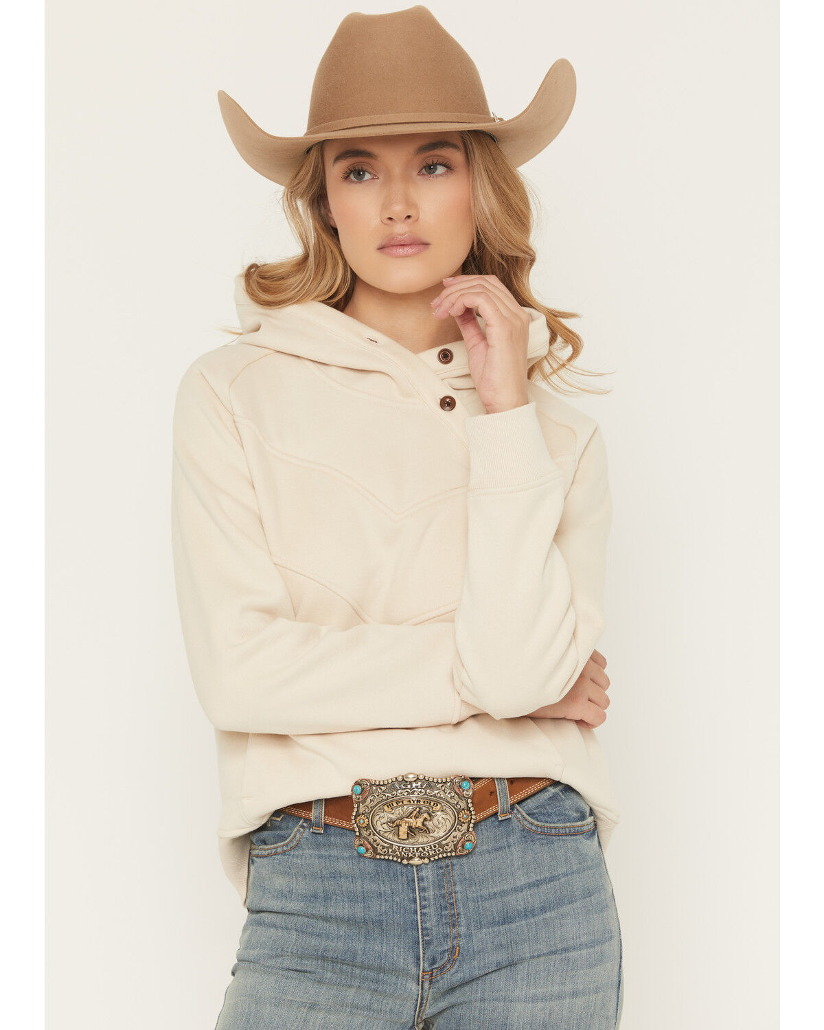 Image #1 - Kimes Ranch Women's Ella Hooded Pullover, Natural, hi-res