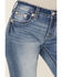Image #4 - Miss Me Women's Dark Wash Mid Rise Dream Catcher Pocket 32" Bootcut Stretch Denim Jeans, Dark Wash, hi-res