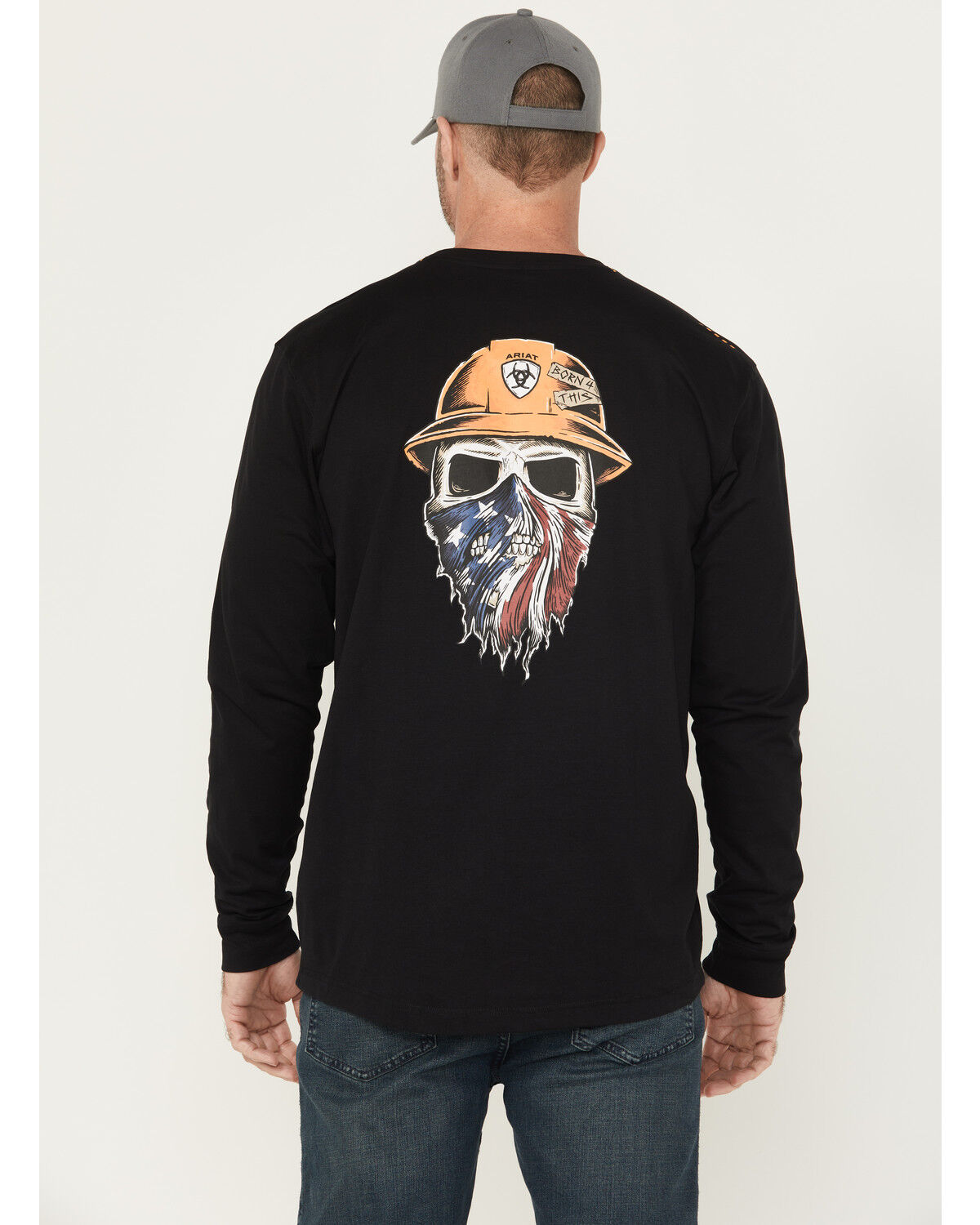 Image #1 - Ariat Men's Rebar Workman Born For This Long Sleeve Graphic T-Shirt, Black, hi-res