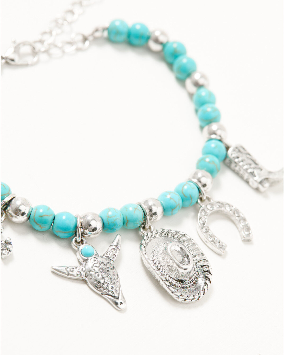 Image #2 - Shyanne Women's Beaded Charm Bracelet Set - 3 Piece, Silver, hi-res