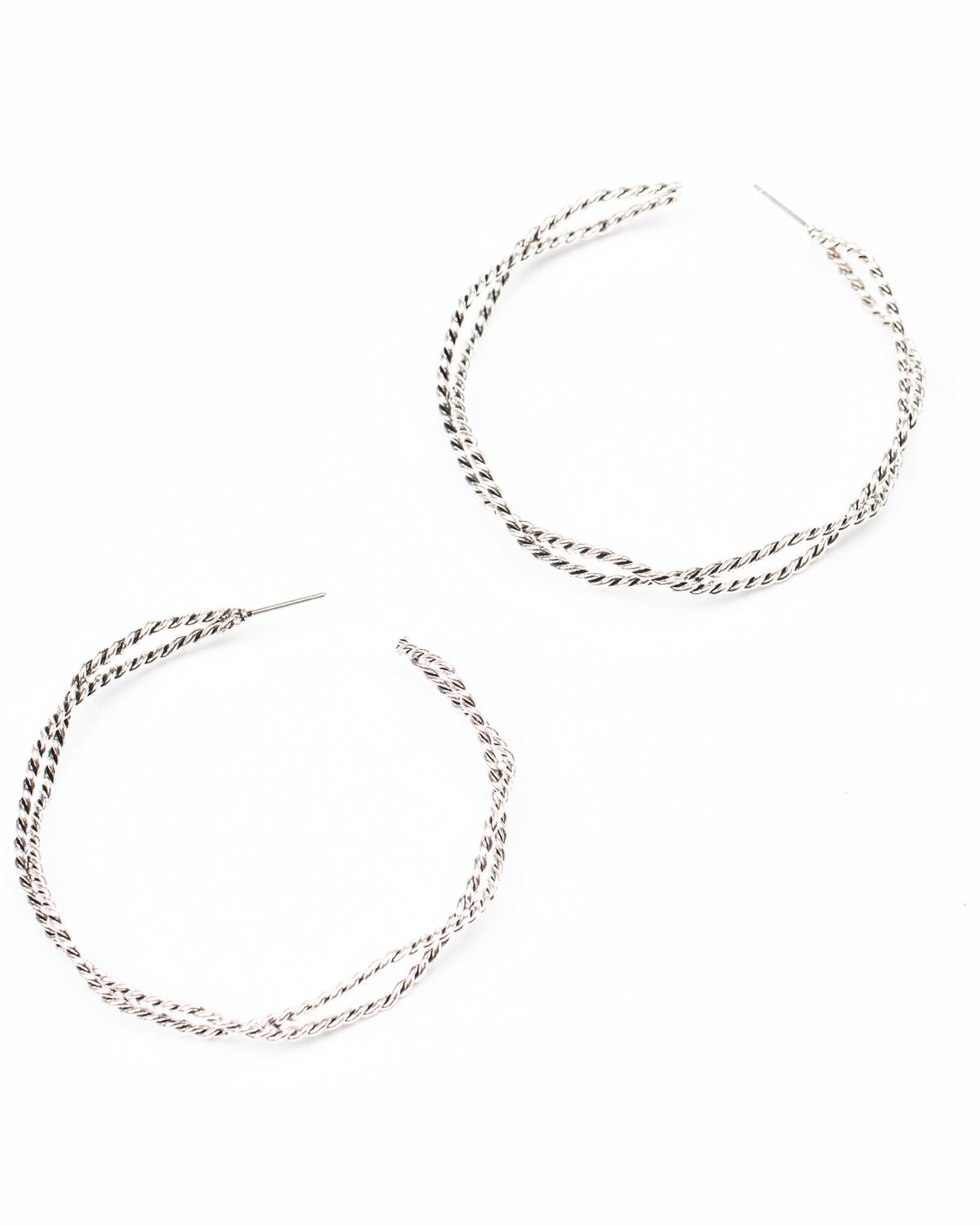 Image #1 - Idyllwind Women's Spiraling Out Silver Hoop Earrings, Silver, hi-res