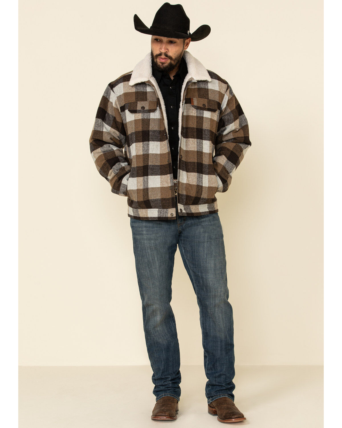 mens plaid trucker jacket
