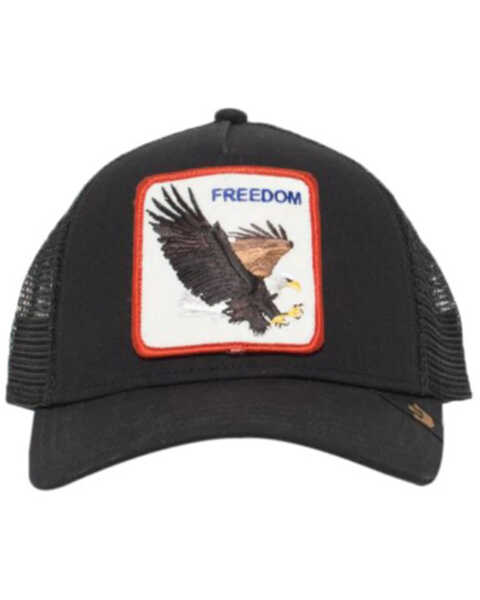 Goorin Bros Men's Freedom Eagle Patch Mesh-Back Trucker Cap , Black, hi-res