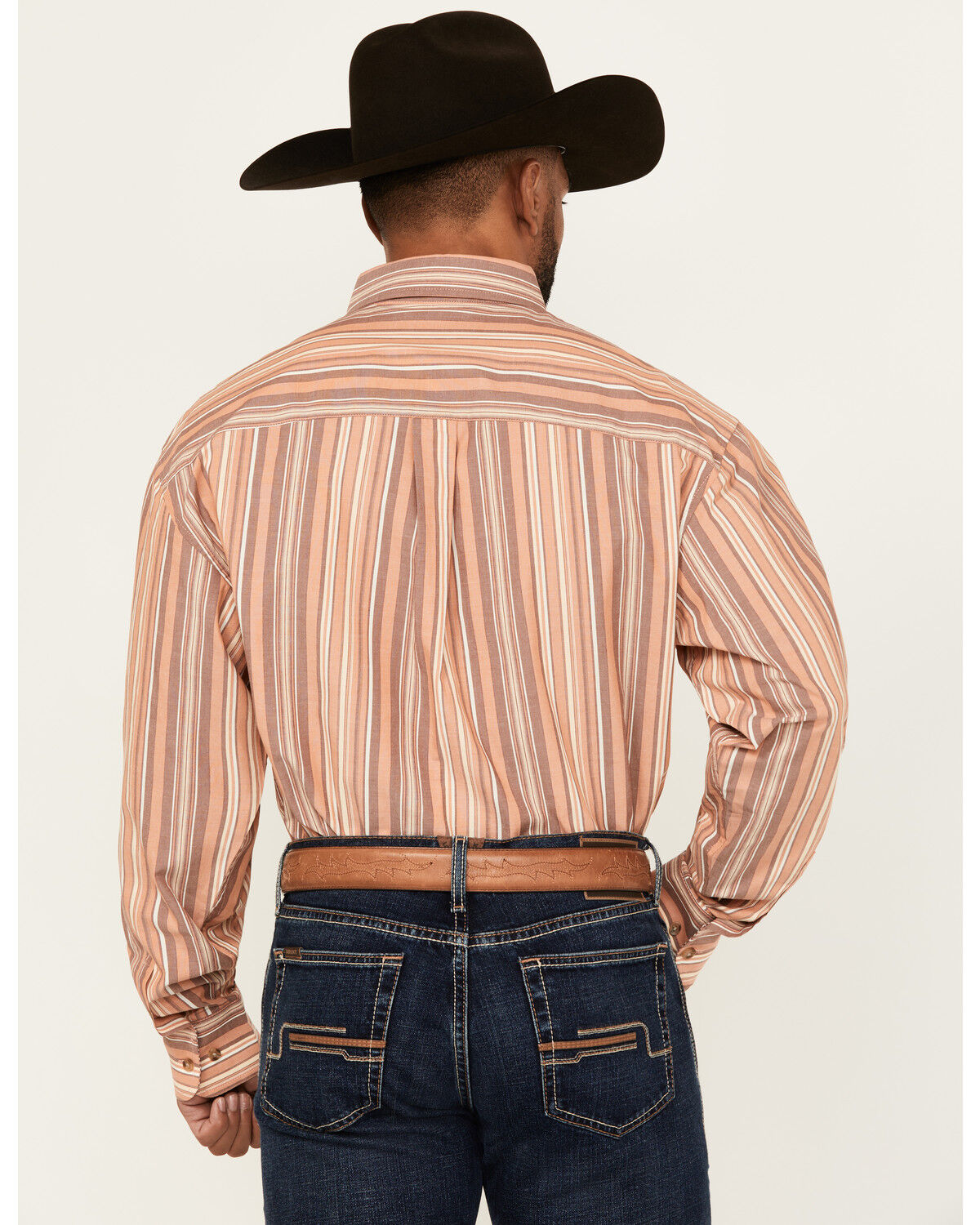 Image #4 - George Strait by Wrangler Men's Striped Long Sleeve Button-Down Stretch Western Shirt, Multi, hi-res