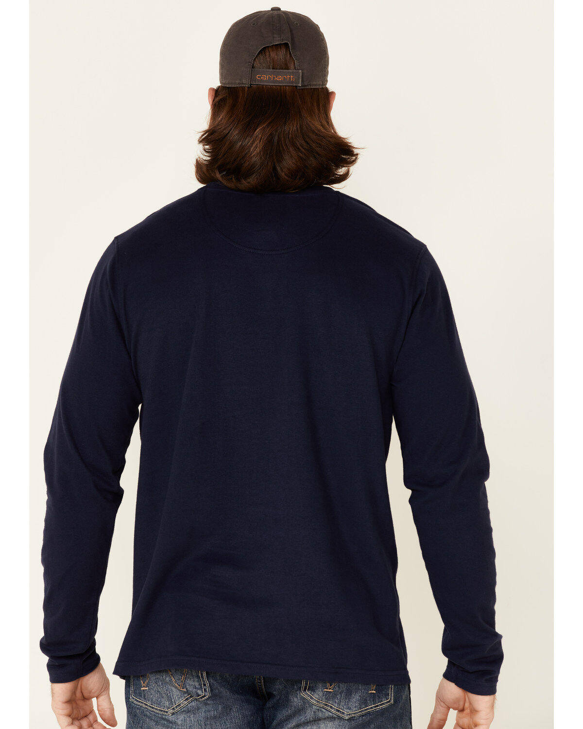 Image #4 - North River Men's Moleskin Crew Long Sleeve T-Shirt, Blue, hi-res
