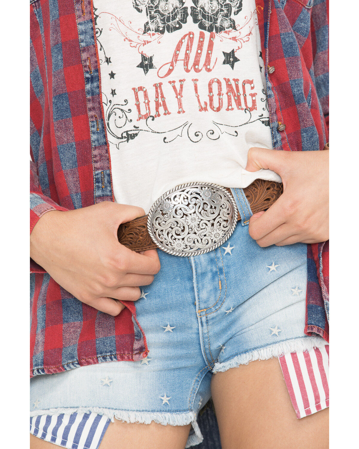 Image #2 - Tony Lama Floral Cutout Leather Belt, , hi-res