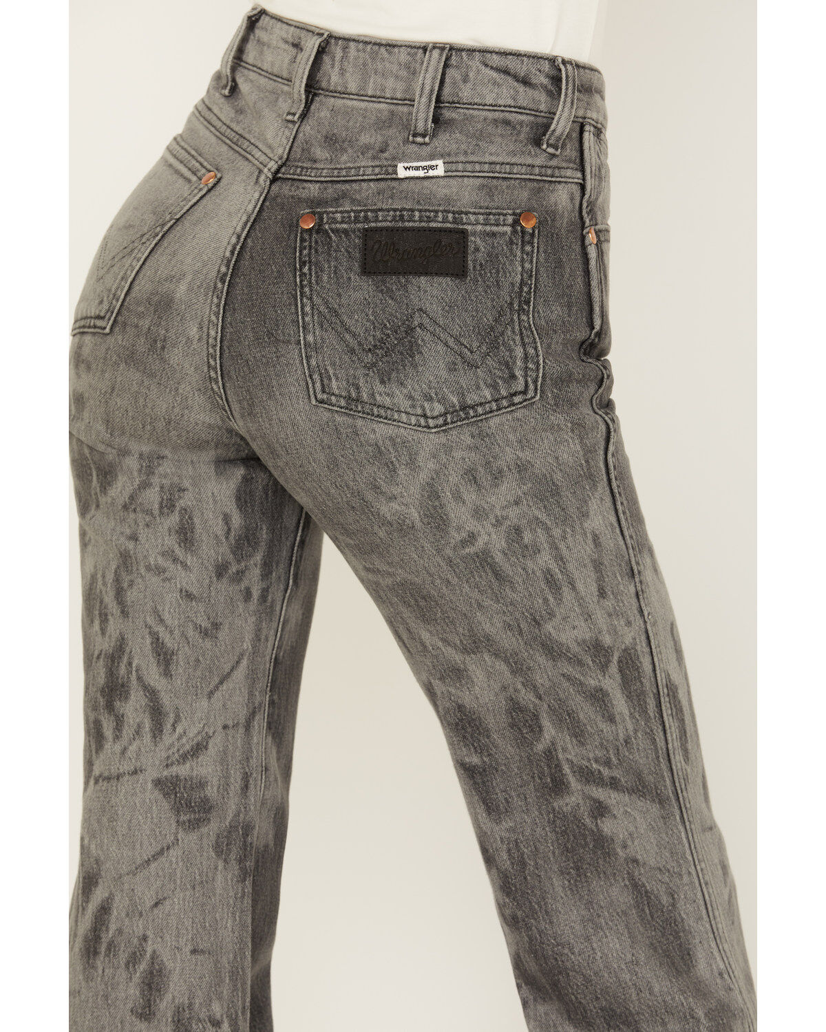 Product Name:  Wrangler Women's Wanderer Laser Acid Wash High Rise Distressed Flare Jeans