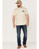 Image #2 - Brixton Men's Linwood Logo Graphic Standard T-Shirt, Cream, hi-res
