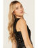 Image #2 - Wonderwest Women's Chain and Braid Leather Vest, Black, hi-res