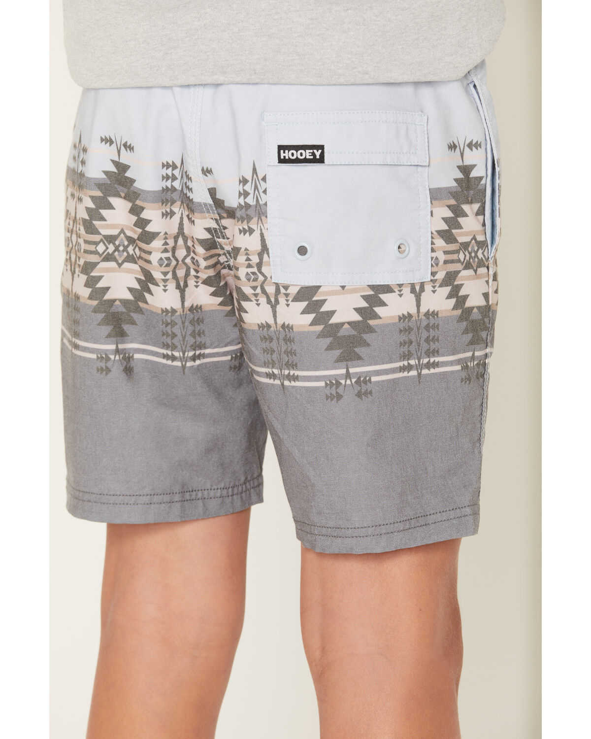 Image #4 - Hooey Boy's Southwestern Print Board Shorts, Grey, hi-res
