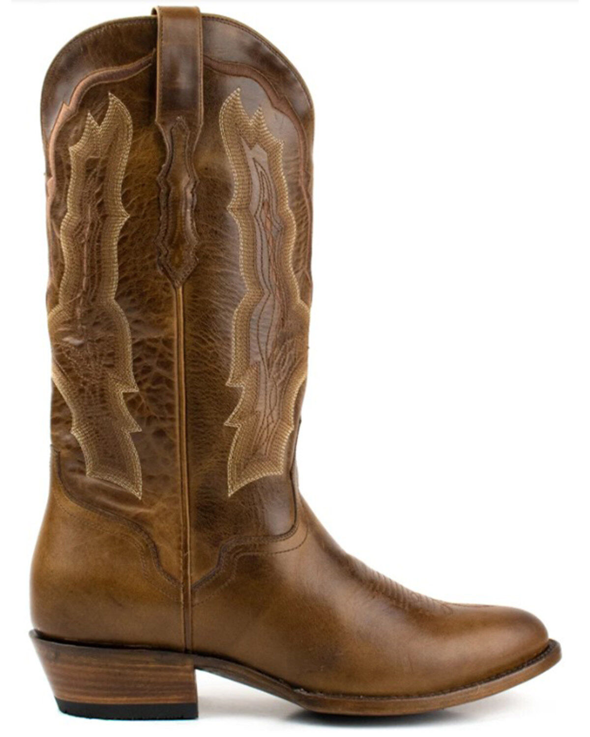 Image #2 - El Dorado Men's Embroidered Design Western Boots - Round Toe, Chocolate, hi-res