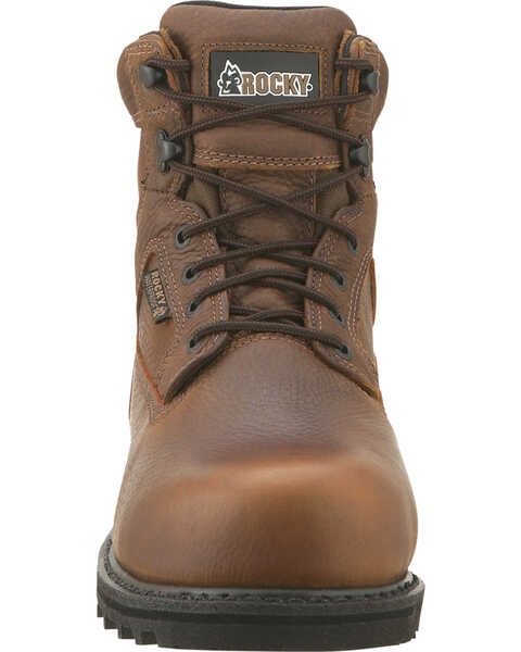 Image #4 - Rocky Men's Steel Toe Exertion Work Boots, Brown, hi-res