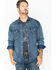 Image #3 - Wrangler Men's Slub Denim Long Sleeve Work Shirt, Antique Blue, hi-res