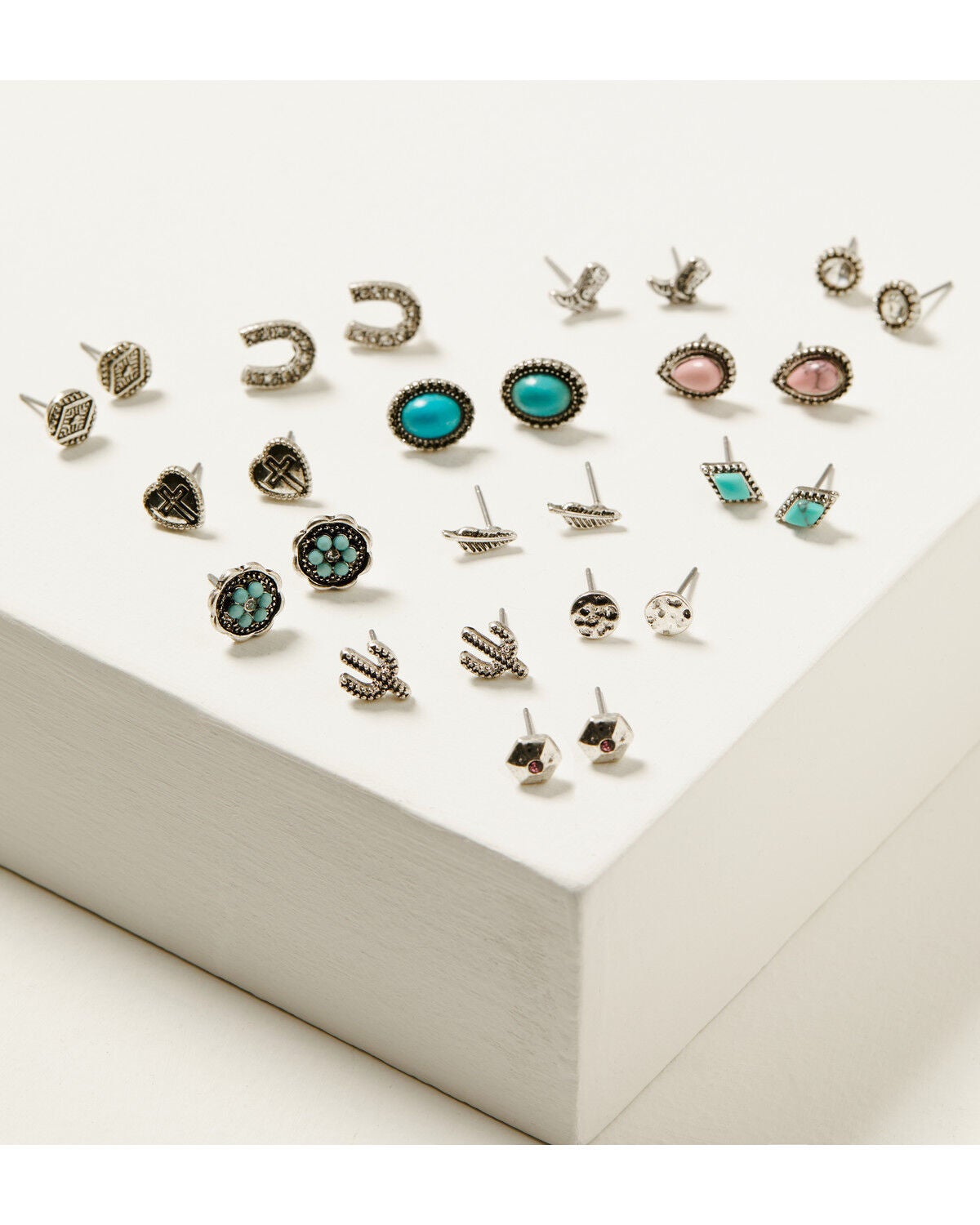 Shyanne Women's Cowgirl Earrings Set - 11 Piece, Silver, hi-res