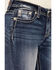 Image #4 - Miss Me Women's Dark Wash Braided Pocket 34" Bootcut Stretch Denim Jeans, , hi-res