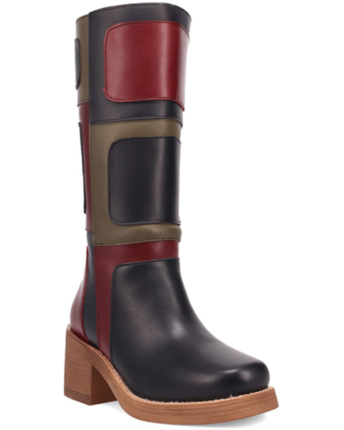 Dingo Women's Multi Patches Fashion Boots - Round Toe, Black, hi-res