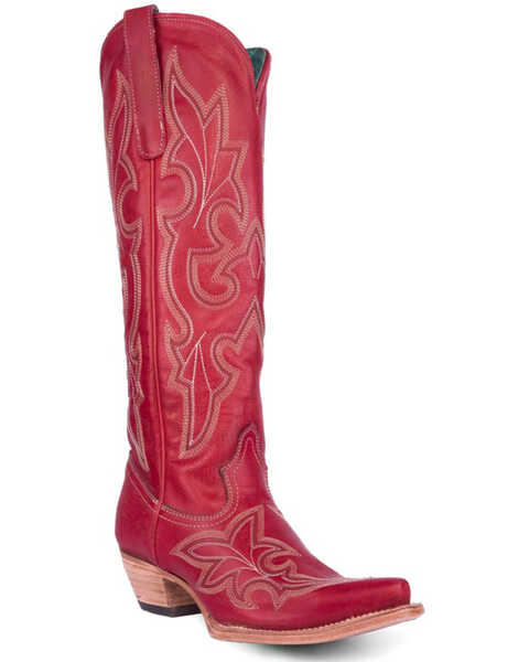 Corral Women's Tall Western Boots - Snip Toe , Red