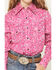 Image #3 - Cowgirl Hardware Girls' Bandana Paisley Print Long Sleeve Snap Stretch Western Shirt, Pink, hi-res