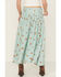 Image #4 - Rock & Roll Denim Women's Floral Print Button-Down Midi Skirt, Aqua, hi-res
