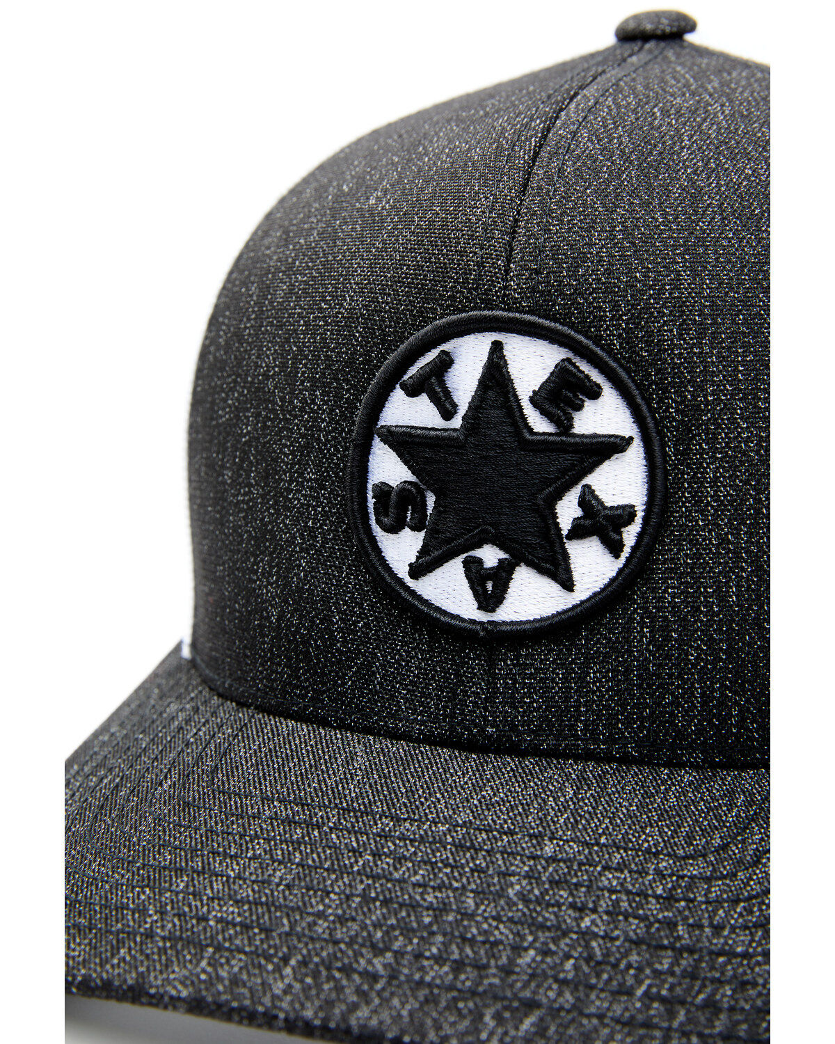Image #2 - Oil Field Hats Men's Heather Texas Star Patch Mesh-Back Ball Cap, Black, hi-res