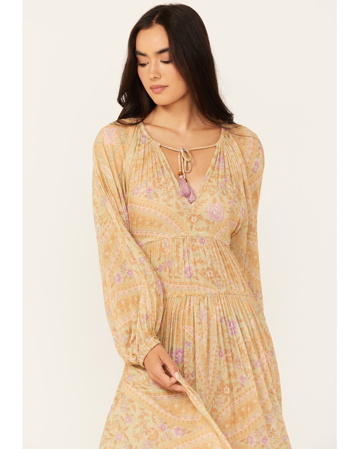 Image #2 - Spell Women's Belladonna Floral Print Midi Dress, Olive, hi-res