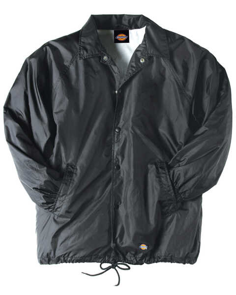 Dickies Men's Snap Front Nylon Work Jacket, Black, hi-res