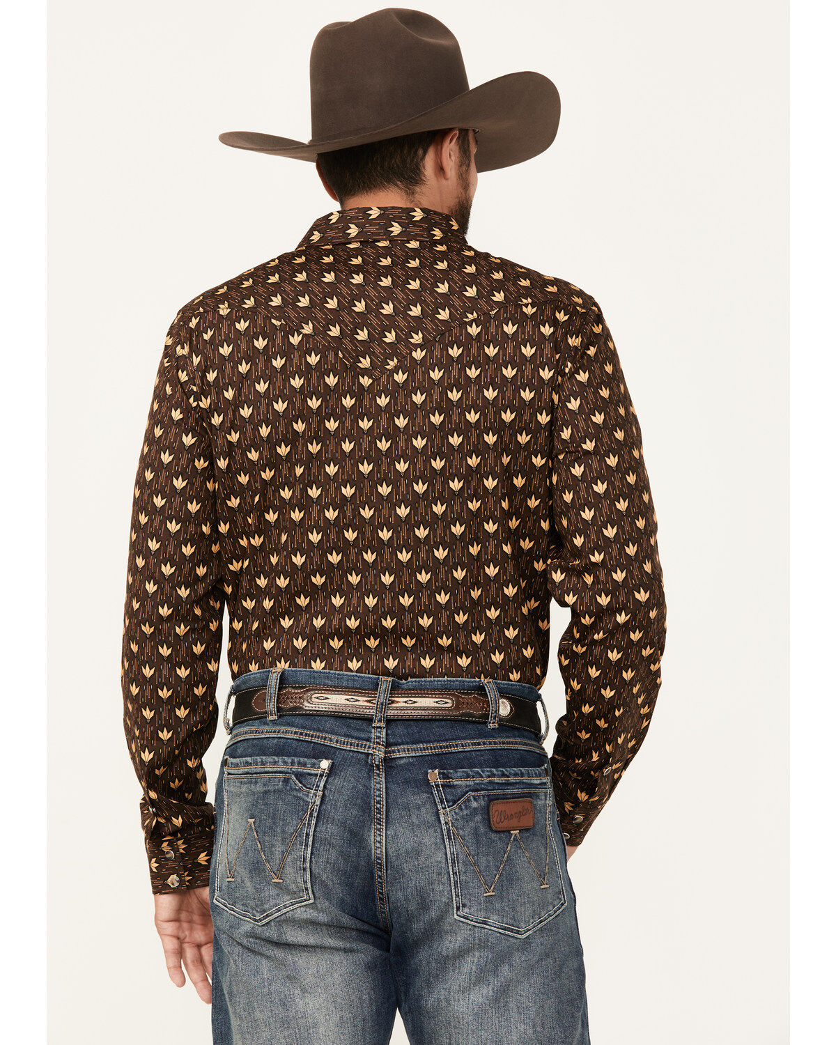 Image #4 - Cody James Men's Reign In Striped Print Long Sleeve Snap Western Shirt - Tall, Chocolate, hi-res