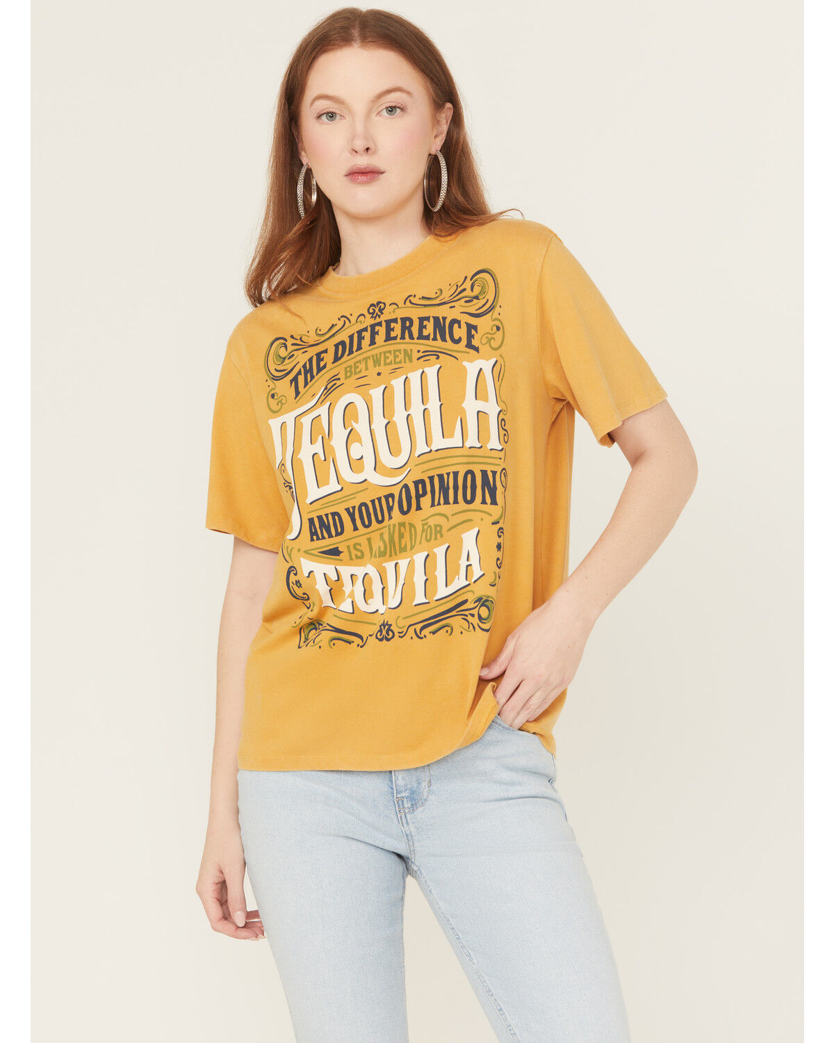 Image #2 - Idyllwind Women's I Asked For Tequila Short Sleeve Graphic Tee, Dark Yellow, hi-res