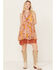 Image #1 - Miss Me Women's Floral Print Lace Sleeveless Mini Dress, Orange, hi-res