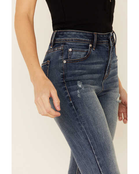Image #3 - Grace in LA Women's 3-Layer Insert Flare Leg Jeans, Blue, hi-res