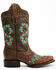 Image #3 - Corral Women's Studded Floral Embroidery Western Boots - Square Toe, , hi-res