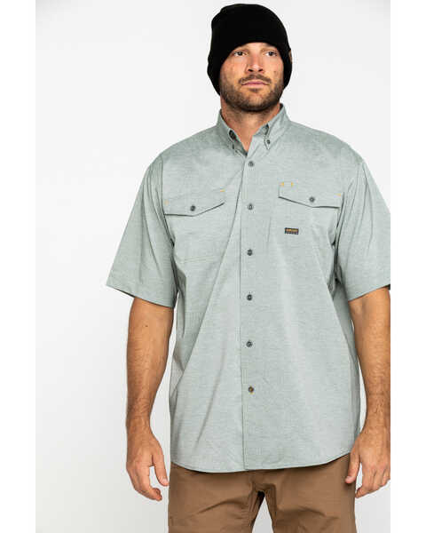 Image #1 - Ariat Men's Olive Rebar Made Tough Durastretch VentTEK Short Sleeve Work Shirt , , hi-res