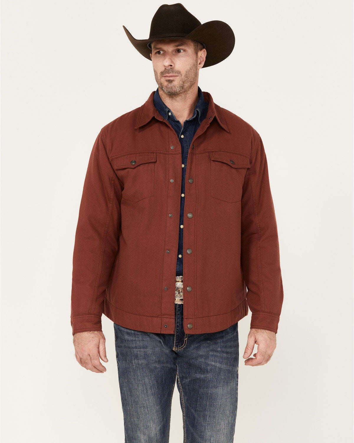 Image #1 - Justin Men's Umber Jackson Shirt Jacket, , hi-res