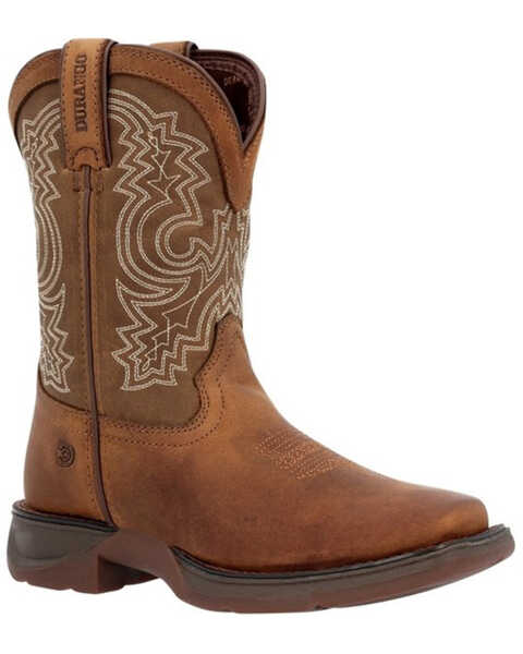 Durango Youth Boys' Lil Rebel Embroidered Western Boots - Broad Square Toe, Brown, hi-res