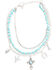 Image #2 - Shyanne Women's Beaded Turquoise Charm Boot Bracelet, Silver, hi-res