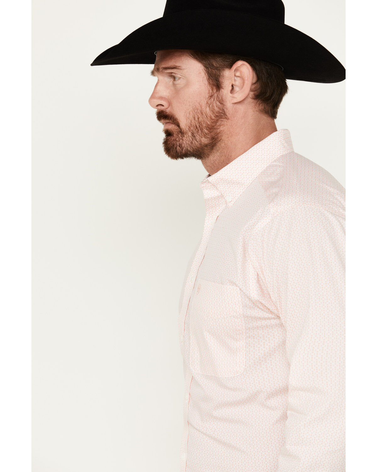 Image #2 - Ariat Men's Wrinkle Free Shilah Geo Print Long Sleeve Button-Down Western Shirt, Peach, hi-res